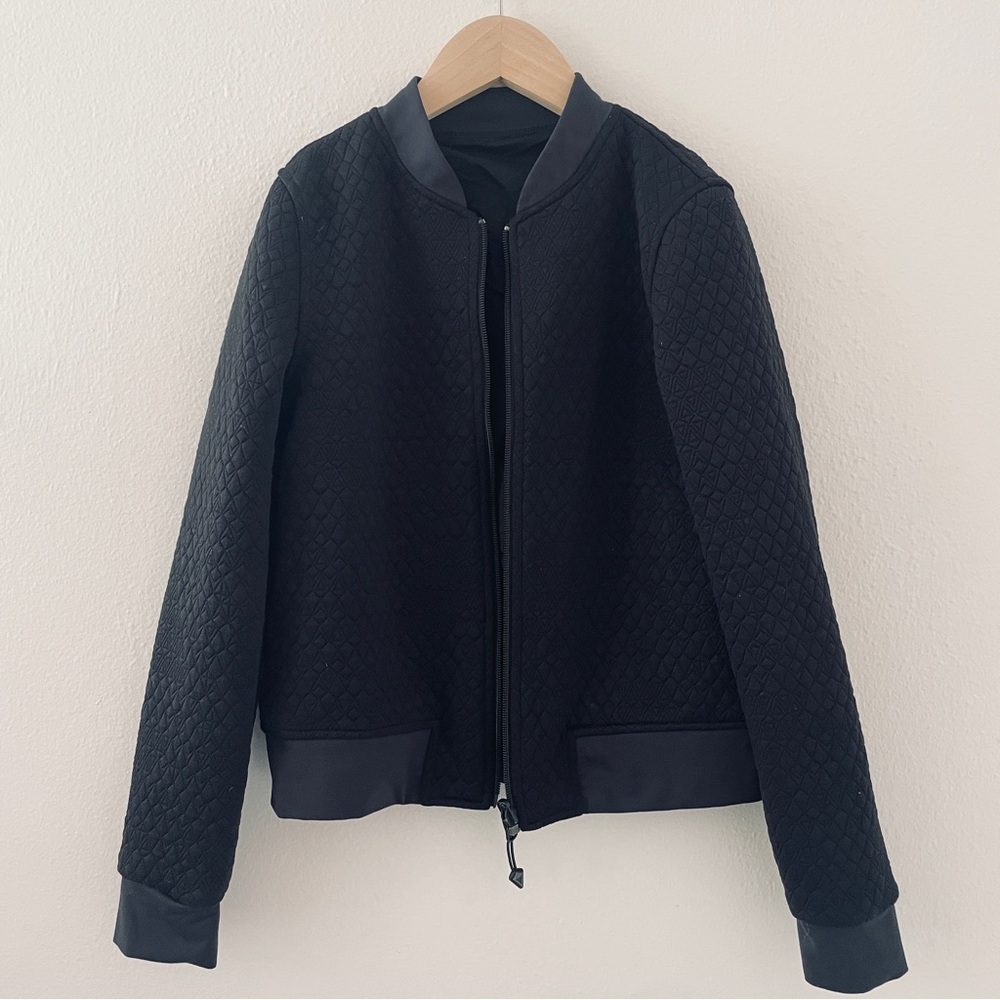 Ivivva by Lululemon Black Wherever You Go Reversible Bomber Zip Up Jacket